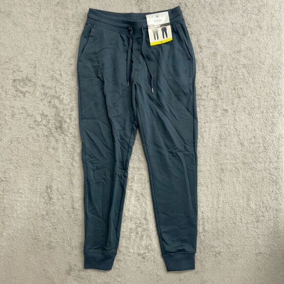 NEW Hurley Men's S Regular Fit Fleece Jogger Pants Small Blue Cotton Blend - Picture 2 of 7